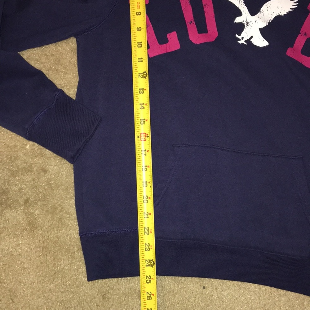 American Eagle NWOT hoodie. Dark navy blue/pk/wht - Picture 5 of 5